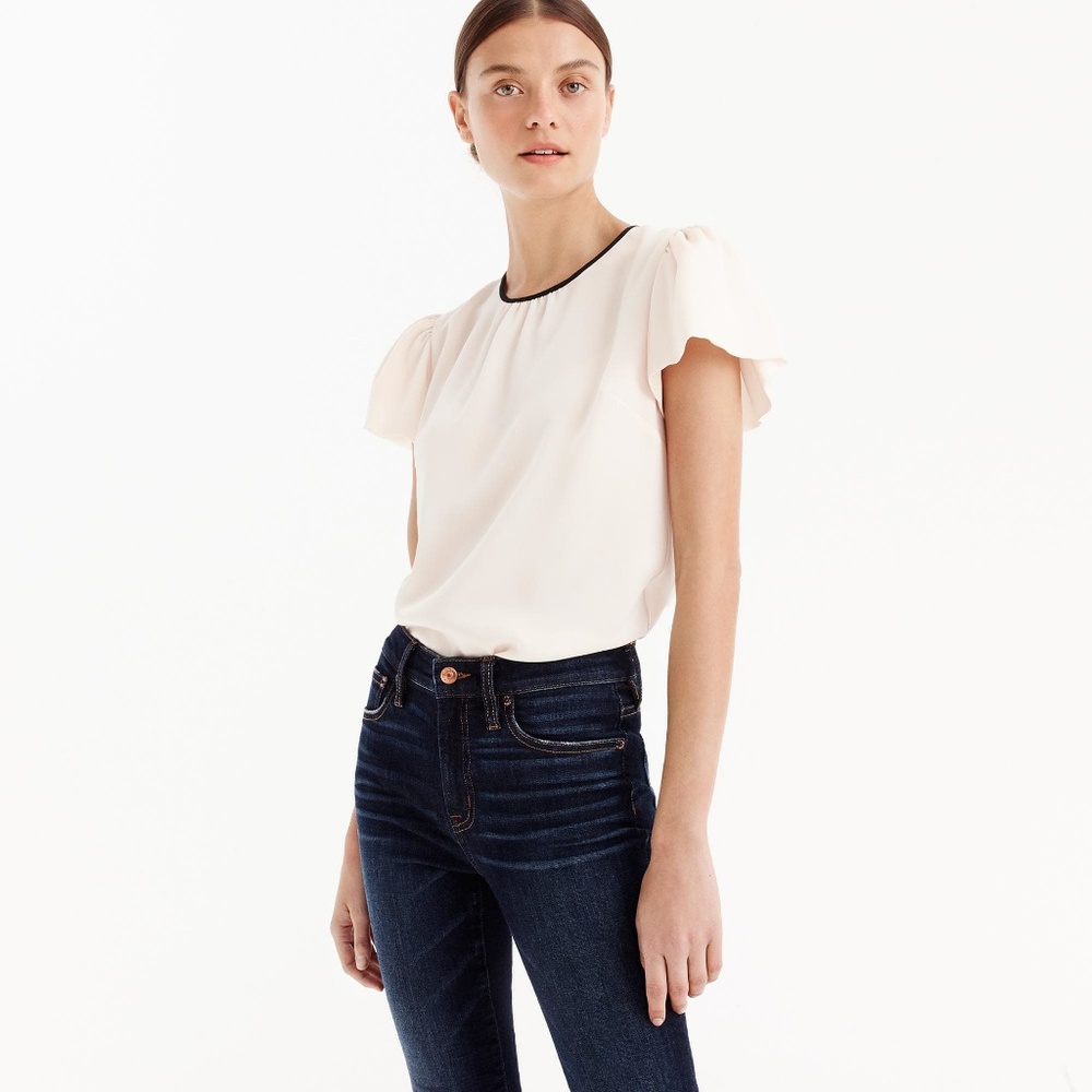 NWT J. Crew Women's Drapey Crepe Cap Sleeve Top - Picture 2 of 3